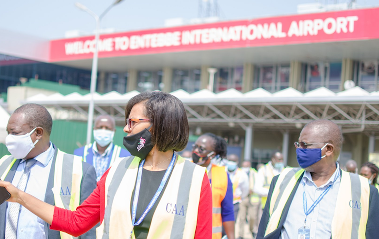 Aviation inspectors at Entebbe airport