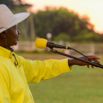 Museveni addressing supporters in Karamoja
